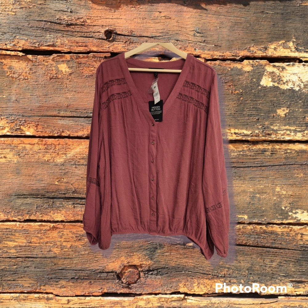 Lane Bryant banded bottom top